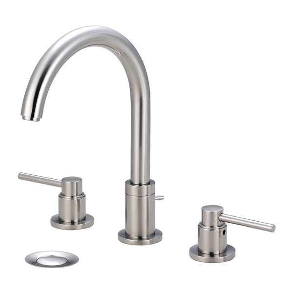 Pioneer Faucets Two Handle Widespread Bathroom Faucet, Compression Hose, Nickel, Overall Width: 22" 3MT400-BN